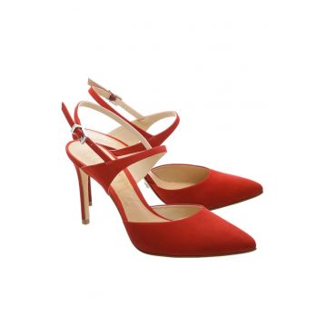 Pantofi  Nobuck  - rosii