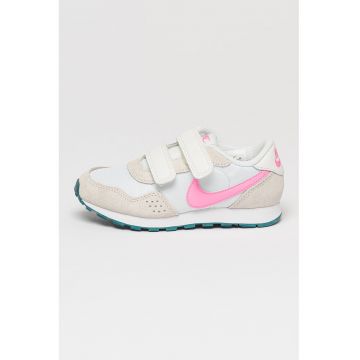 Pantofi sport de piele si plasa cu velcro MD Valiant - Alb/Gri deschis