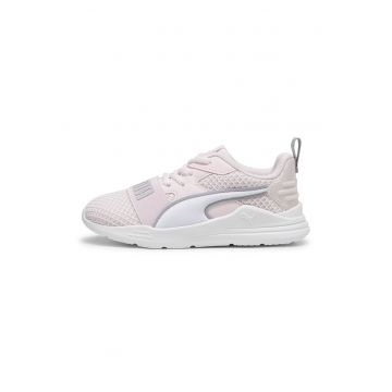 Pantofi sport din material textil cu logo contrastant Wired Run - Alb/Gri/Roz pastel