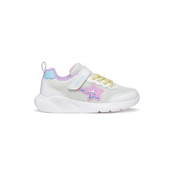 Pantofi sport wedge din material textil cu garnituri din material sintetic - Alb/Lila