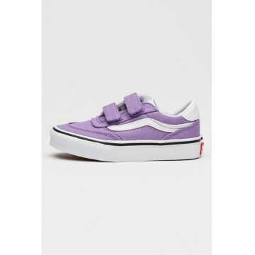 Tenisi Brooklyn cu inchidere velcro si piele intoarsa - Violet
