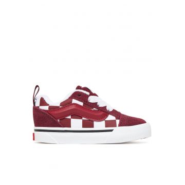 Tenisi copii  Knu Skool - alb visiniu - piele naturala