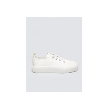 Tenisi cu platforma din material textil