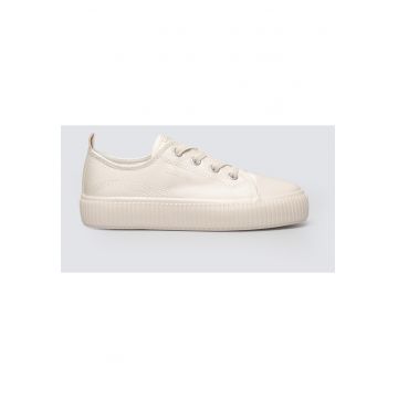 Tenisi din material textil cu detaliu logo