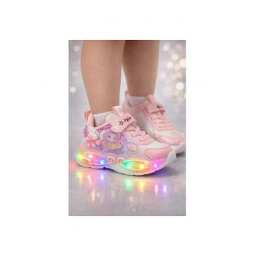 Adidasi pentru fetite - roz cu luminite LED