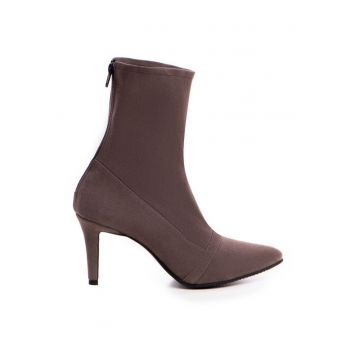 Botine Dama Piele Naturala Taupe Vanya