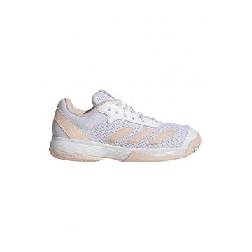 Pantofi Courtflash cu logo pentru tenis - Alb/Piersica/Violet prafuit