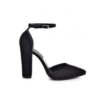 Pantofi cu toc gros piele Negru Urban Block