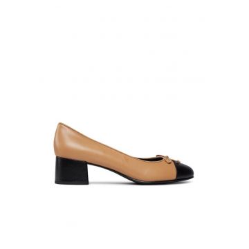 Pantofi dama -  Ginger Short - toc - negru - piele naturala -