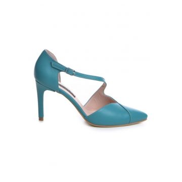 Pantofi Dama Piele Naturala Turcoaz Paloma