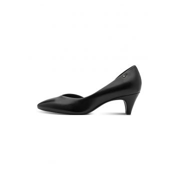 Pantofi de piele cu decupaj lateral - Negru