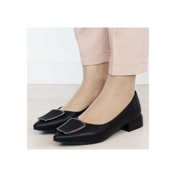 Pantofi negri comozi din piele naturala BY6921-2 03 19688 - Negru