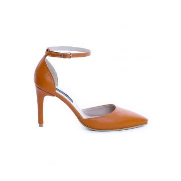 Pantofi Piele Naturala Orange Urban Pumps