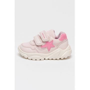 Pantofi sport Ciufciuf wedge cu velcro - Roz pastel/Alb murdar