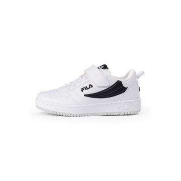 Pantofi sport din piele ecologica cu velcro Rega - Negru/Alb optic