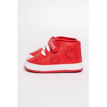 Pantofi sport mid-high cu inchidere velcro - Roz somon -