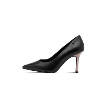 Pantofi stiletto de piele - Negru