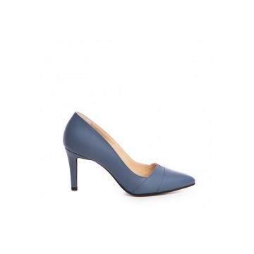Pantofi stiletto piele naturala Blue Jeans Yuki