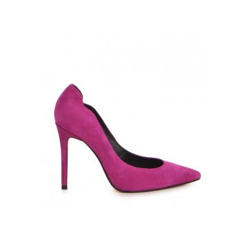 Pantofi stiletto piele naturala Fucsia Harley
