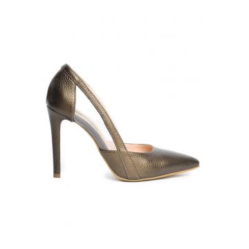 Pantofi stiletto piele naturala Maro Transparent