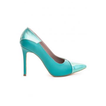Pantofi stiletto piele naturala menta Selma