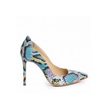 Pantofi stiletto piele naturala Multicolor Kim