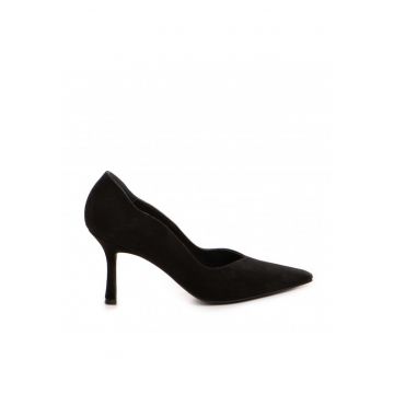 Pantofi stiletto piele naturala Negru Amalia