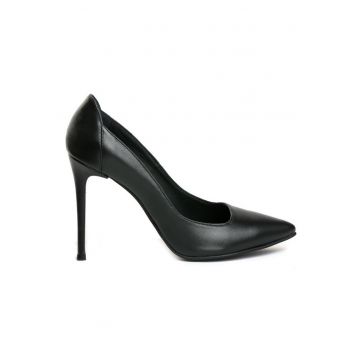 Pantofi stiletto piele naturala Negru Kim