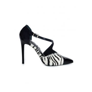 Pantofi stiletto piele naturala Negru Paloma