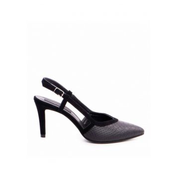 Pantofi stiletto piele naturala Negru Sutton - Marimea