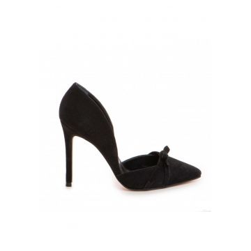 Pantofi stiletto piele naturala Negru Tessa