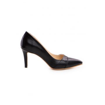 Pantofi stiletto piele naturala Negru Yuki