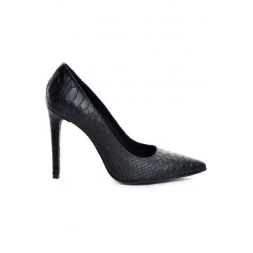 Pantofi Stiletto Piele Naturala Negru