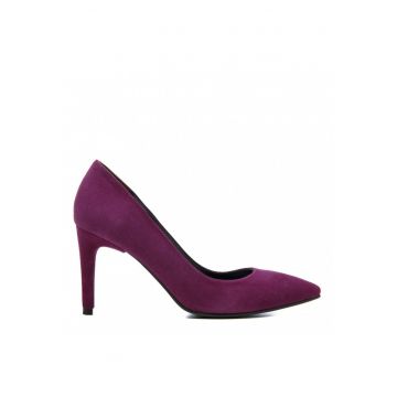 Pantofi stiletto piele naturala Purple Velvet