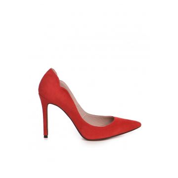 Pantofi stiletto piele naturala Rosu Harley
