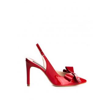 Pantofi stiletto piele naturala Rosu Kate