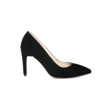 Pantofi stiletto piele naturala Simple Black