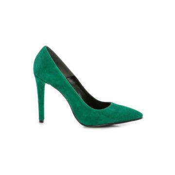Pantofi Stiletto Piele Naturala Verde Grass