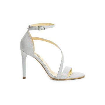 Sandale mireasa piele naturala Silver Evening