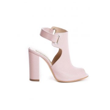 Sandale piele toc gros Single Strap Light Rose