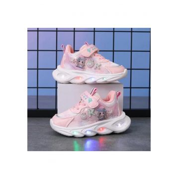 Adidasi cu luminite little cute doll - Roz