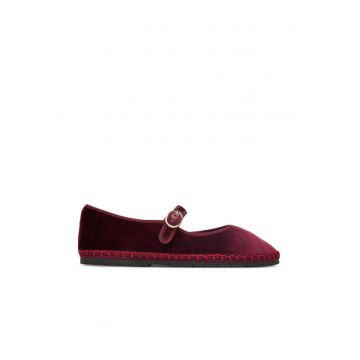 Balerini dama -  textil - rosu