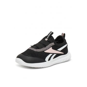 Pantofi copii -  plasa - detalii aurii - negru - tesatura