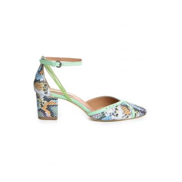 Pantofi cu toc gros piele Model sarpe Block Rihanna