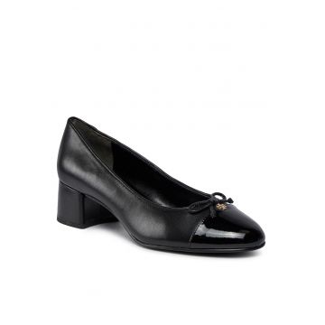 Pantofi dama -  Cap-Toe Pump - piele naturala - negru -