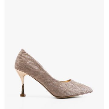 Pantofi dama cu toc Coral Aurii