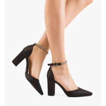 Pantofi dama cu toc Rose Negri