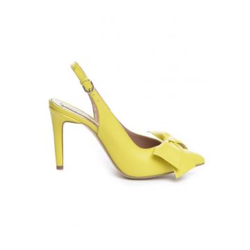 Pantofi dama Piele Naturala Galben Bow Kate