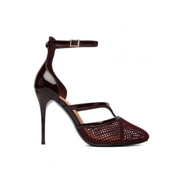 Pantofi dama  piele naturala - visiniu