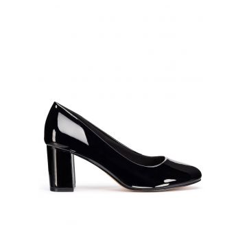 Pantofi dama -  toc - piele ecologica - Negru